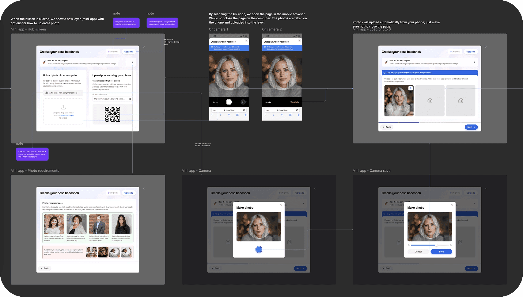 Final design screens